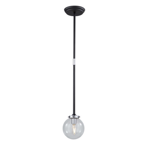 Euro Industrial One Light Pendant in Matte Black & Harvest Brass (78|AC11431CL)