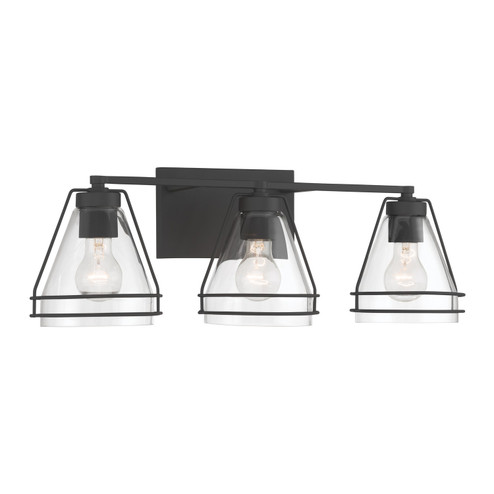 Lorenth Three Light Vanity in Dark Matte Black (7|17643-899)