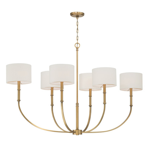 Molvene Six Light Linear Chandelier in Legacy Brass (7|10427-732)