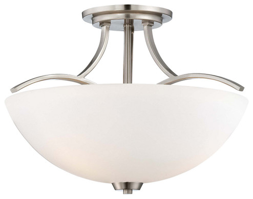 Overland Park Three Light Semi Flush Mount in Brushed Nickel (7|4962-84)