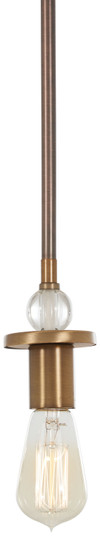 Safra One Light Mini Pendant in Harvard Court Bronze w/Natural Brushed Brass (7|4731-113)