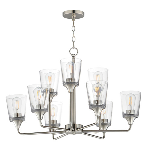 Hudson Nine Light Chandelier in Satin Nickel (16|12879CLSN)