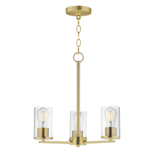 Lateral Three Light Chandelier in Satin Brass (16|10287CLSBR)