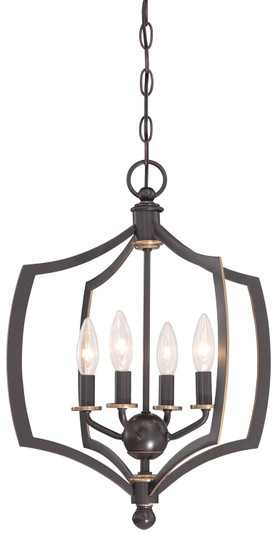 Middletown Four Light Mini Chandelier in Downton Bronze w/Gold Highlights (7|4374-579)
