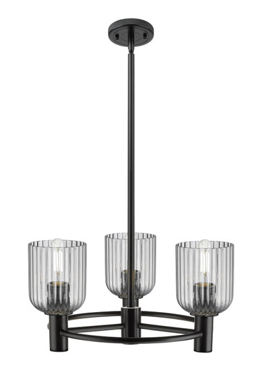 Downtown Urban Three Light Pendant in Matte Black (405|434-3CR-BK-G559-5SM)