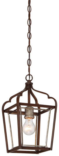 Astrapia One Light Mini Pendant in Dark Rubbed Sienna w/Aged Silver (7|4341-593)