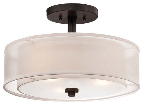 Parsons Studio Three Light Semi Flush Mount in Smoked Iron (7|4107-172)