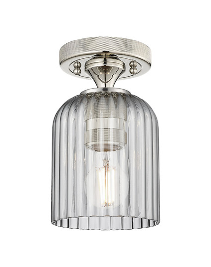 Downtown Urban One Light Flush Mount in Polished Nickel (405|434-1F-PN-G559-5SM)