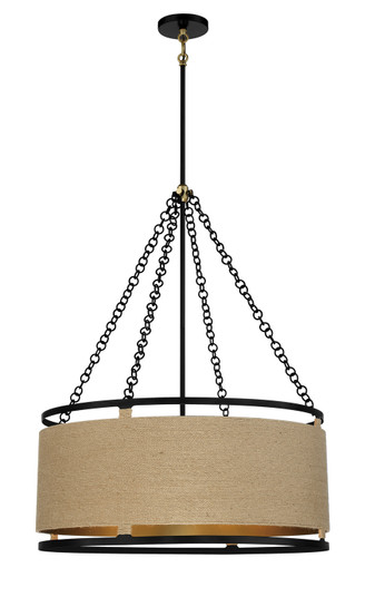 Windward Passage Six Light Pendant in Coal And Soft Brass (7|3866-726)