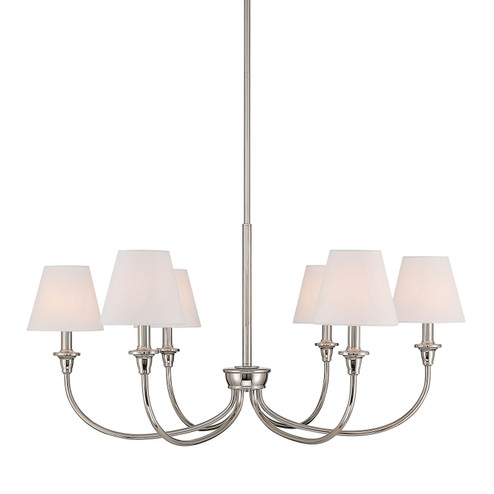 Cambria Six Light Chandelier in Polished Nickel (62|1622-6 PN-EHW)
