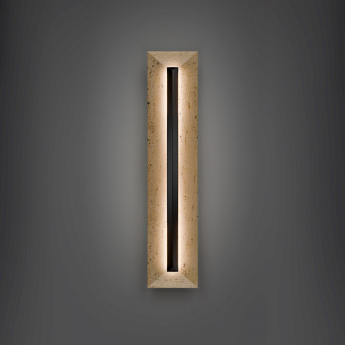 Bell Tower LED Outdoor Wall Sconce in Beige Travertine/Black (281|WSW218628-WV/BK)