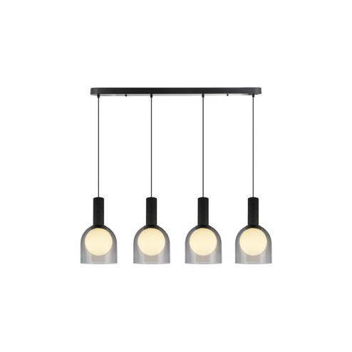Juna Four Light Island Pendant in Black (78|SC13384BK)