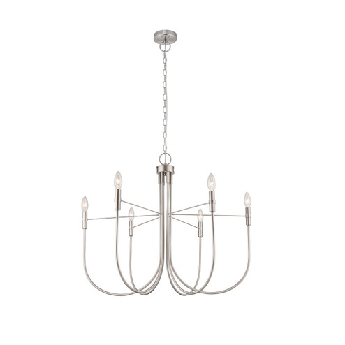 Foundry Six Light Chandelier in Brushed Nickel (78|AC12226BN)
