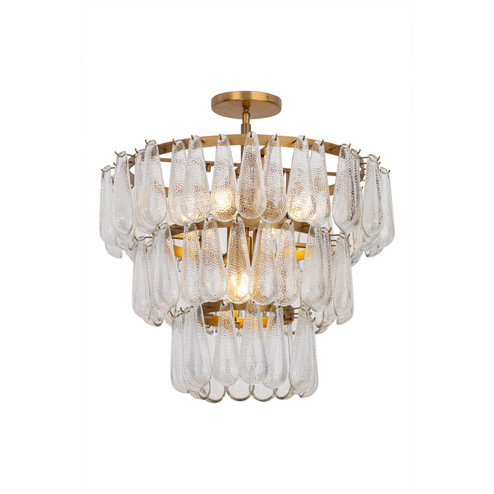 Vionne Five Light Semi-Flush Mount in Legacy Brass (7|12654-732)