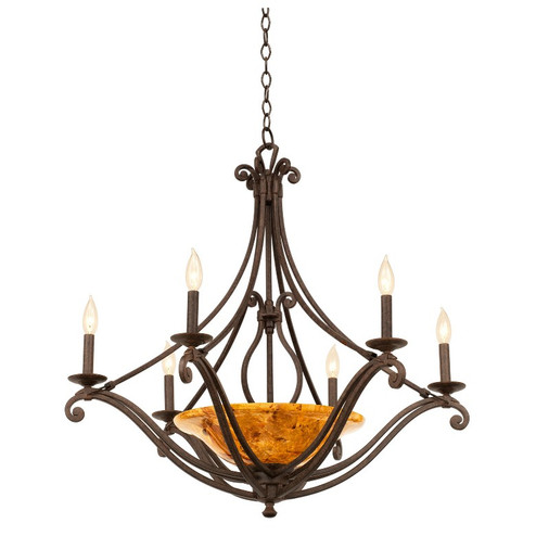 Somerset Six Light Chandelier in Tortoise Shell (33|4969TO/PENSH)