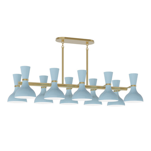 Clare Ten Light Chandelier in Modern Brass w/Baby Blue Painted (165|BB20BB)