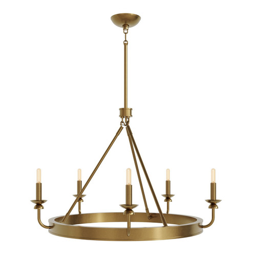 William Five Light Chandelier in Lacquered Burnished Brass (165|271)