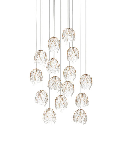 Banyan 15 Light Pendant in Antique Brass/Clear/Silver (142|9000-1390)