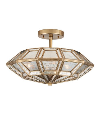 Valentina Three Light Semi-Flush Mount in Antique Brass/Antique Silver (142|9000-1362)