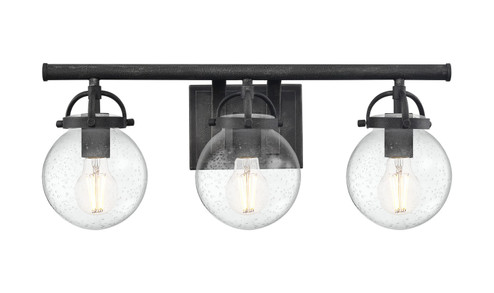 Downtown Urban Three Light Bath Vanity in Weathered Zinc (405|416-3W-WZ-G204-6)