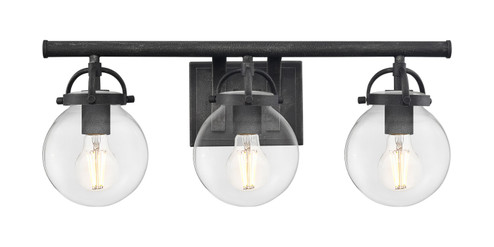 Downtown Urban Three Light Bath Vanity in Weathered Zinc (405|416-3W-WZ-G202-6)