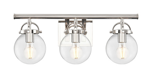 Downtown Urban Three Light Bath Vanity in Polished Nickel (405|416-3W-PN-G202-6)