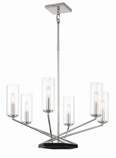 Highland Crossing Six Light Chandelier in Coal W/Polished Nickel Highlig (7|2495-572)