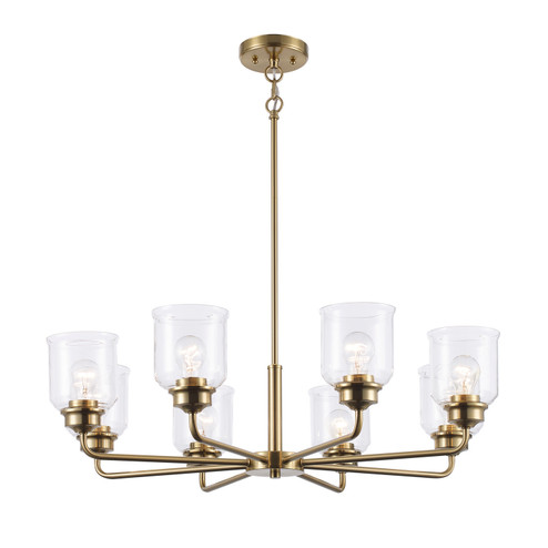 Zoe Eight Light Chandelier in Antique Gold (110|72058 AG)