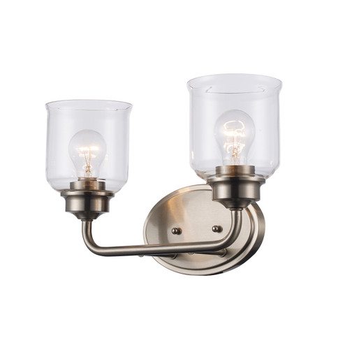 Zoe Two Light Vanity in Brushed Nickel (110|72052 BN)