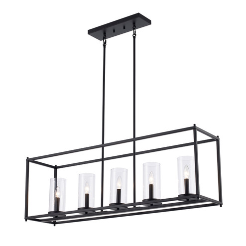 Carter Five Light Linear Pendant in Black (110|72047-5 BK)