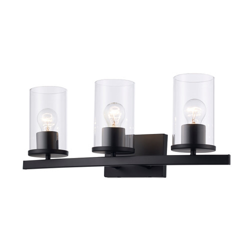 Carter Three Light Vanity in Black (110|72043 BK)