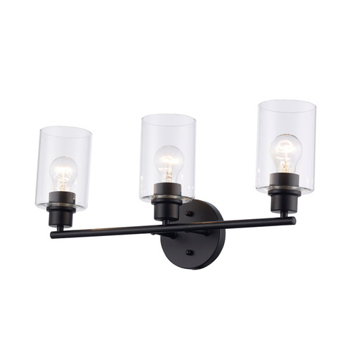 Kai Three Light Vanity in Black (110|72023 BK)