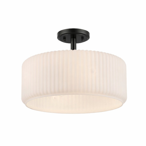 Quartz Quarters Four Light Semi-Flush Mount in Black / Frosted (110|16234 BK-FR)
