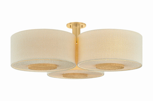 Miller Nine Light Flush Mount in Aged Brass (428|H1153609-AGB)