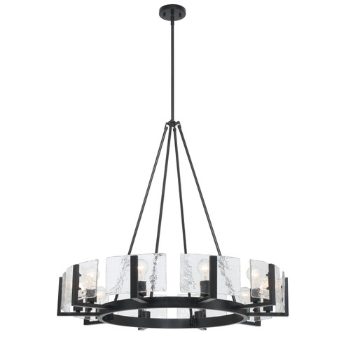 Aenon Ten Light Chandelier in Matte Black (62|3164-10 BLK-HWG)