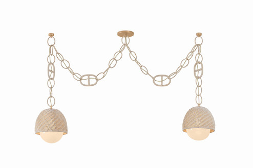 Piasu Two Light Linear in Champagne Leaf (68|576-02-CPL)