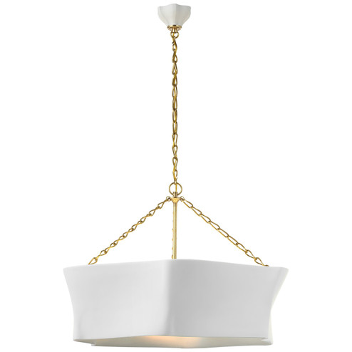 Ayers LED Chandelier in Hand-Rubbed Antique Brass and Plaster White (268|ARN 5040HAB/PW)