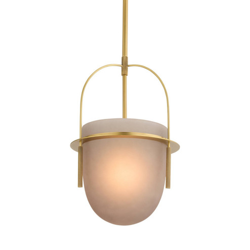 Kathleen One Light Pendant in Frosted Smoke/Antique Brass (314|DPC37)