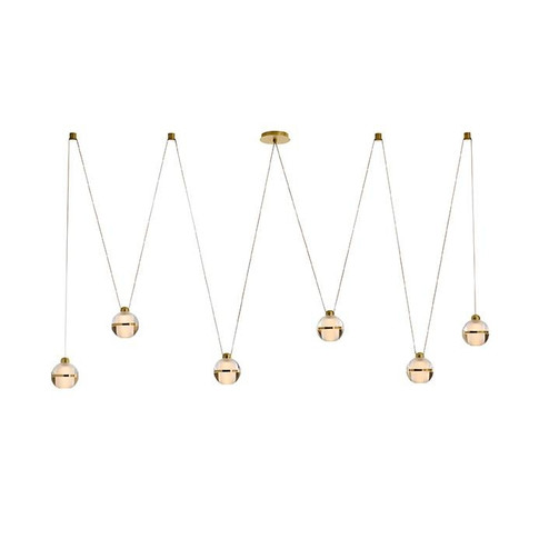 Noble LED Chandelier in Clear/Antique Brass (314|DLC57)