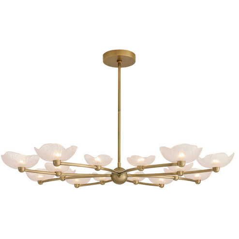 Fleurana LED Chandelier in Frosted/Antique Brass (314|DLC51)