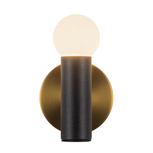 Calla LED Wall Sconce in Brushed Gold/Black Vegan Leather (347|WS26608-BG/BVL)