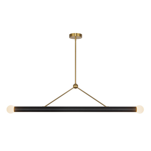 Calla LED Linear Pendant in Brushed Gold/Black Vegan Leather (347|LP26652-BG/BVL)
