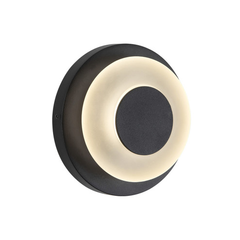Stephord LED Exterior Wall Sconce in Black/Frosted Glass (347|EW97204-BK/FR)