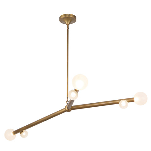 Reese LED Chandelier in Vintage Brass/Opal Glass (347|CH32853-VB/OP)