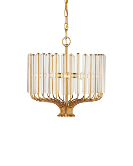 Faraday Three Light Chandelier in Brushed Brass / Clear (142|9000-1484)