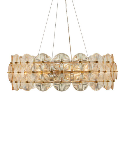 Whirlwind Ten Light Chandelier in Pale Yellow / Brass (142|9000-1462)