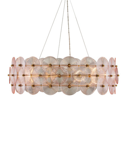 Whirlwind Ten Light Chandelier in Pale Pink / Brass (142|9000-1461)