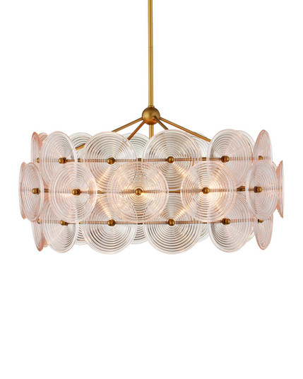 Whirlwind Six Light Chandelier in Pale Pink / Brass (142|9000-1459)