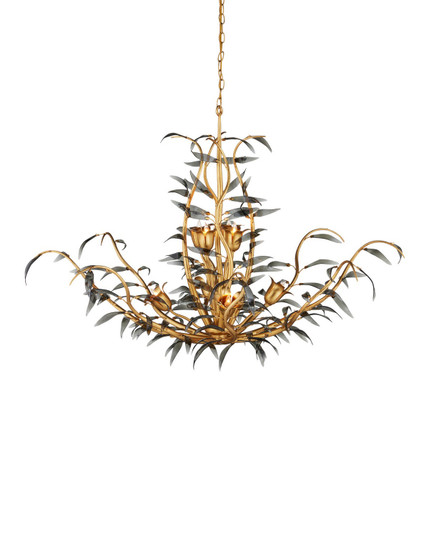 Odile Eight Light Chandelier in Black / Contemporary Gold Leaf / Contemporary Gold (142|9000-1437)