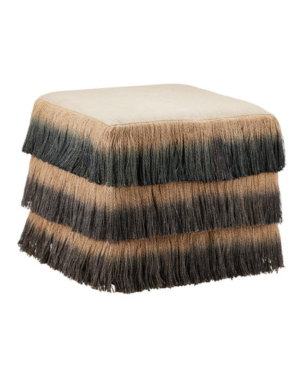 Jute Ottoman in Black / Beige (142|7000-1312)
